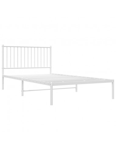 Giroletto con Testiera Metallo Bianco 107x203 cm