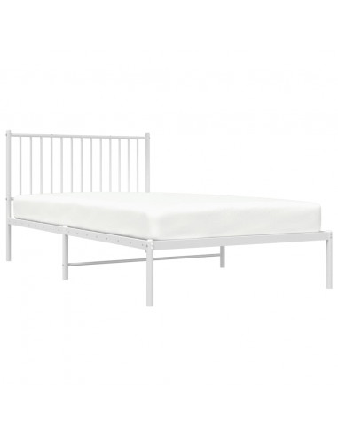 Giroletto con Testiera Metallo Bianco 107x203 cm