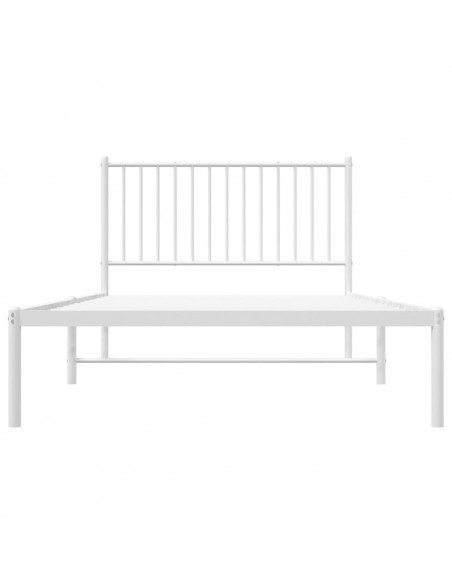Giroletto con Testiera Metallo Bianco 107x203 cm