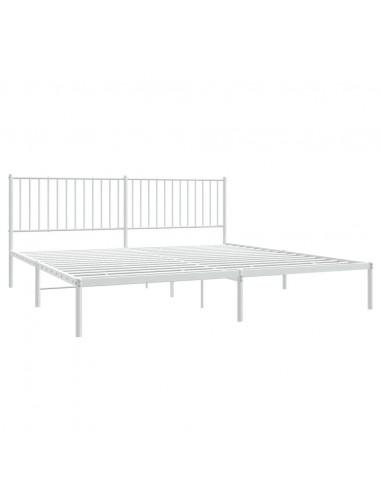 Giroletto con Testiera Metallo Bianco 193x203 cm