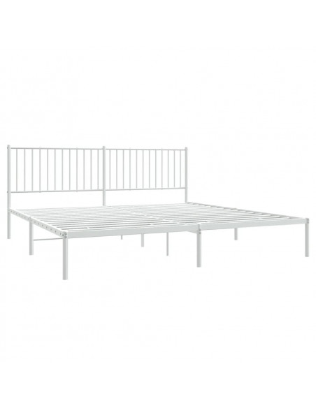 Giroletto con Testiera Metallo Bianco 193x203 cm