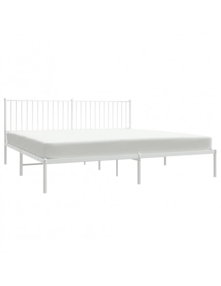 Giroletto con Testiera Metallo Bianco 193x203 cm