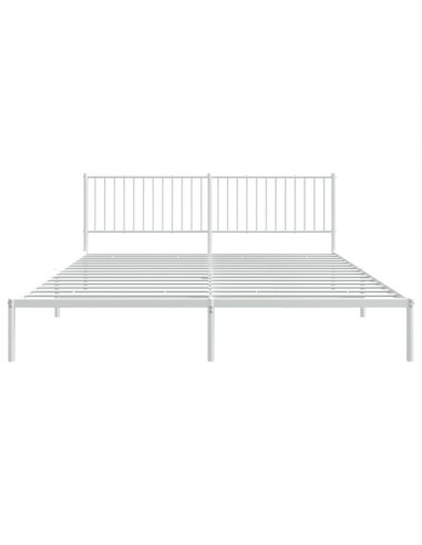 Giroletto con Testiera Metallo Bianco 193x203 cm