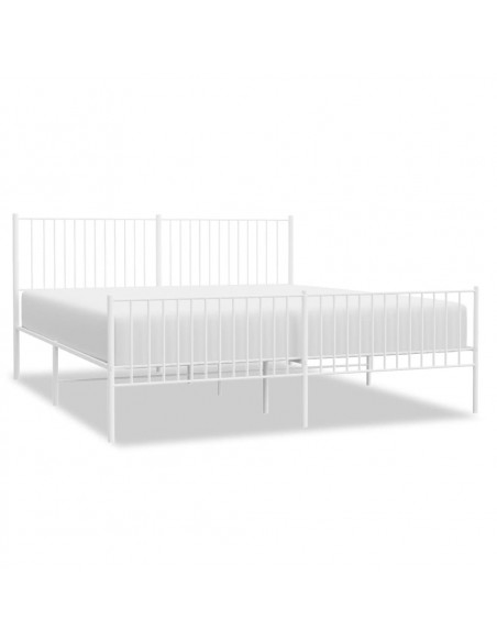 Giroletto con Testiera e Pediera Metallo Bianco 200x200 cm