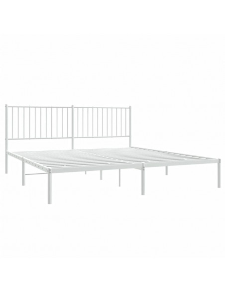 Giroletto con Testiera Metallo Bianco 183x213 cm