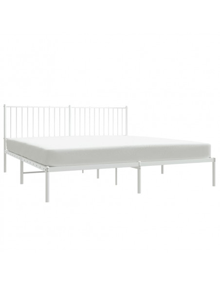 Giroletto con Testiera Metallo Bianco 183x213 cm
