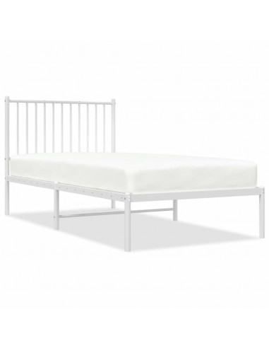 Giroletto con Testiera Metallo Bianco 90x190 cm