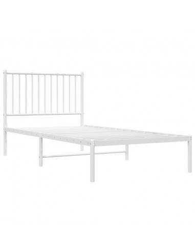 Giroletto con Testiera Metallo Bianco 90x190 cm