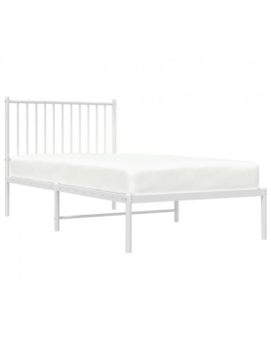 Giroletto con Testiera Metallo Bianco 90x190 cm