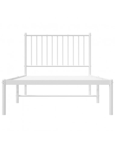 Giroletto con Testiera Metallo Bianco 90x190 cm