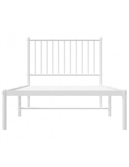 Giroletto con Testiera Metallo Bianco 90x190 cm