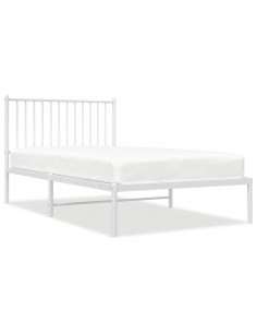 Giroletto con Testiera Metallo Bianco 100x190 cm 2