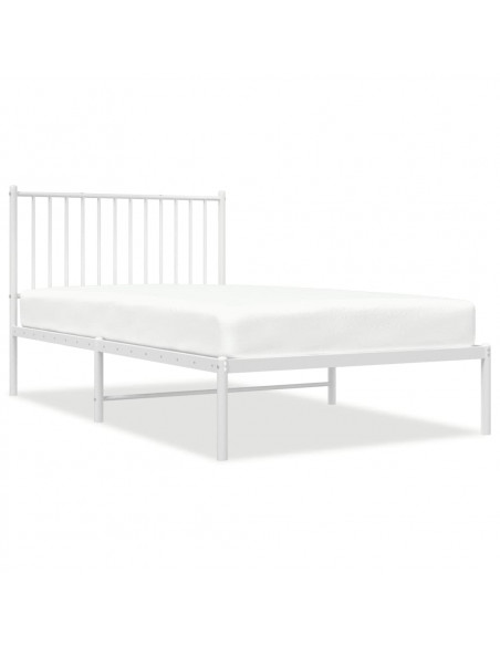 Giroletto con Testiera Metallo Bianco 100x190 cm