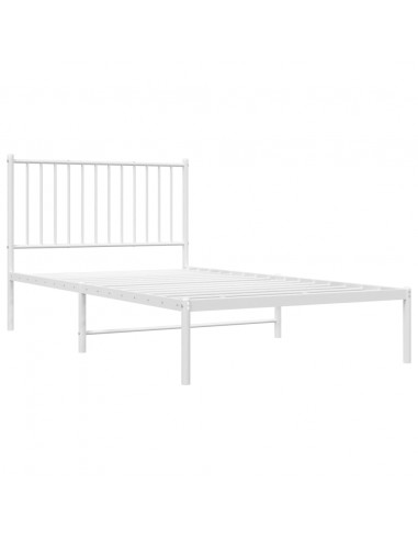 Giroletto con Testiera Metallo Bianco 100x190 cm