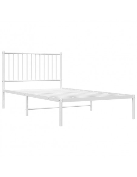Giroletto con Testiera Metallo Bianco 100x190 cm