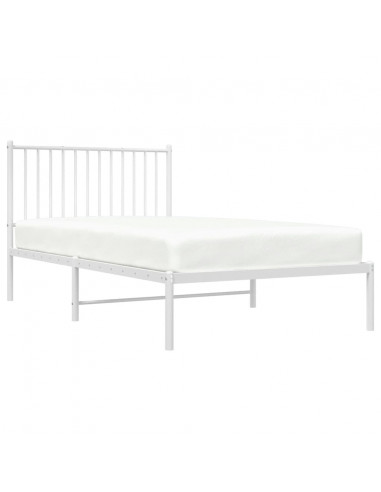 Giroletto con Testiera Metallo Bianco 100x190 cm