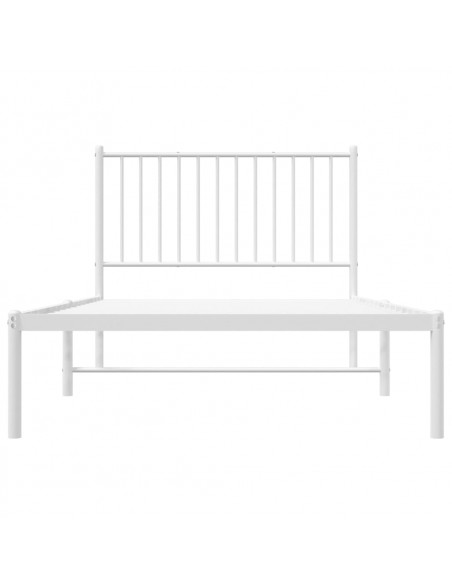 Giroletto con Testiera Metallo Bianco 100x190 cm