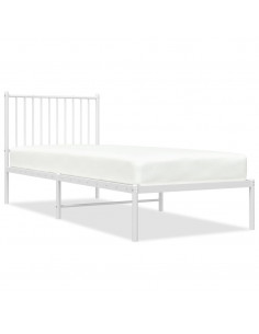 Giroletto con Testiera Metallo Bianco 80x200 cm 2