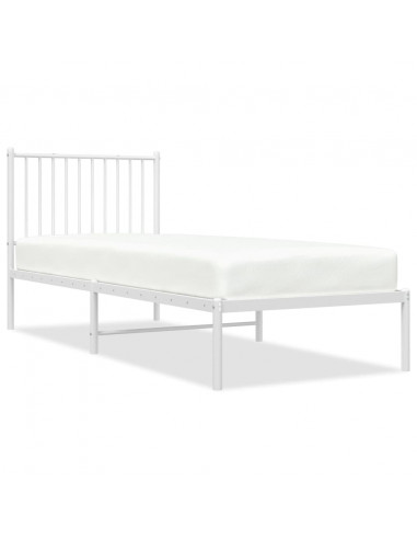 Giroletto con Testiera Metallo Bianco 80x200 cm