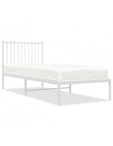 Giroletto con Testiera Metallo Bianco 80x200 cm