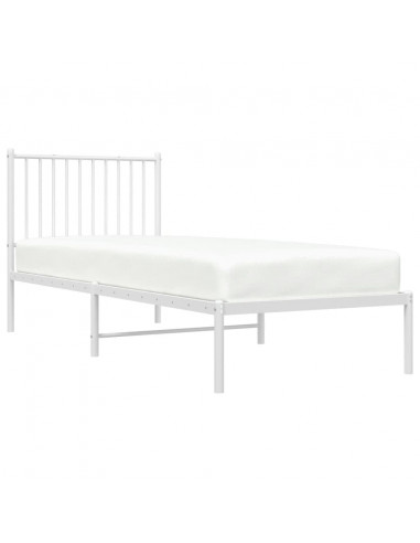 Giroletto con Testiera Metallo Bianco 80x200 cm