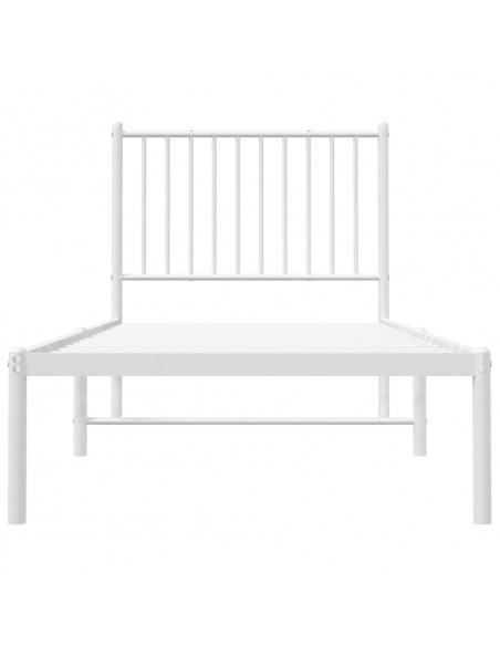 Giroletto con Testiera Metallo Bianco 80x200 cm