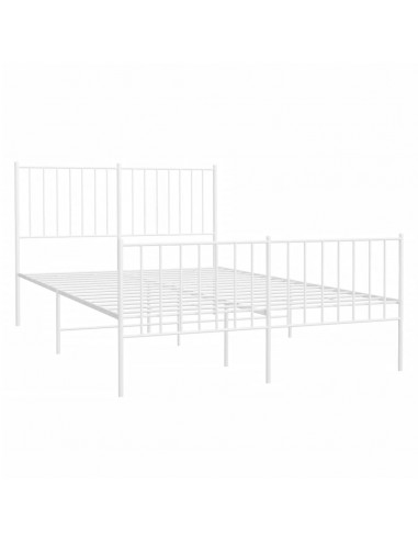 Giroletto con Testiera e Pediera Metallo Bianco 120x200 cm