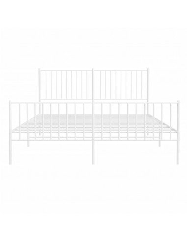 Giroletto con Testiera e Pediera Metallo Bianco 150x200 cm