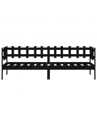 Dormeuse Nera 80x200 cm in Legno Massello di Pino