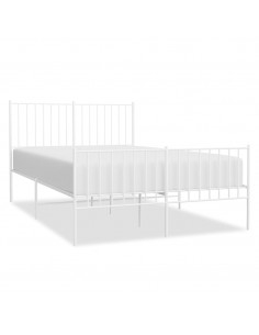 Giroletto con Testiera e Pediera Metallo Bianco 120x190 cm 2