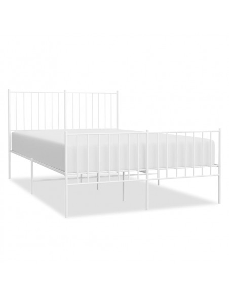 Giroletto con Testiera e Pediera Metallo Bianco 120x190 cm