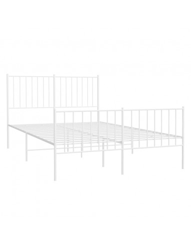 Giroletto con Testiera e Pediera Metallo Bianco 120x190 cm