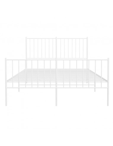 Giroletto con Testiera e Pediera Metallo Bianco 120x190 cm