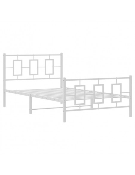 Giroletto con Testiera e Pediera Metallo Bianco 107x203 cm