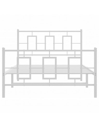 Giroletto con Testiera e Pediera Metallo Bianco 107x203 cm