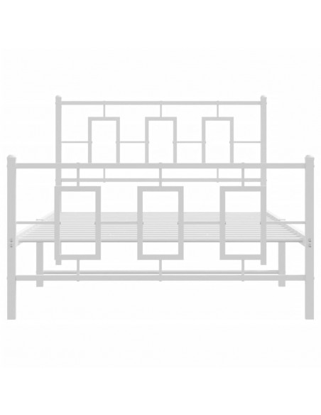 Giroletto con Testiera e Pediera Metallo Bianco 107x203 cm