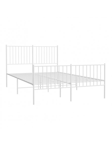 Giroletto con Testiera e Pediera Metallo Bianco 135x190 cm