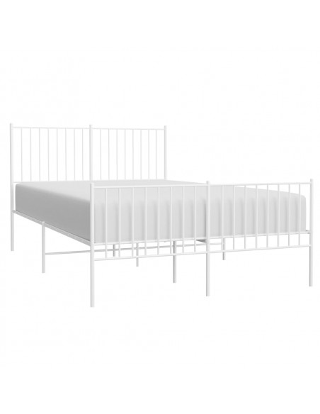 Giroletto con Testiera e Pediera Metallo Bianco 135x190 cm