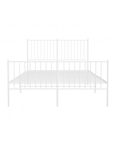 Giroletto con Testiera e Pediera Metallo Bianco 135x190 cm