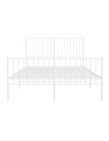 Giroletto con Testiera e Pediera Metallo Bianco 135x190 cm
