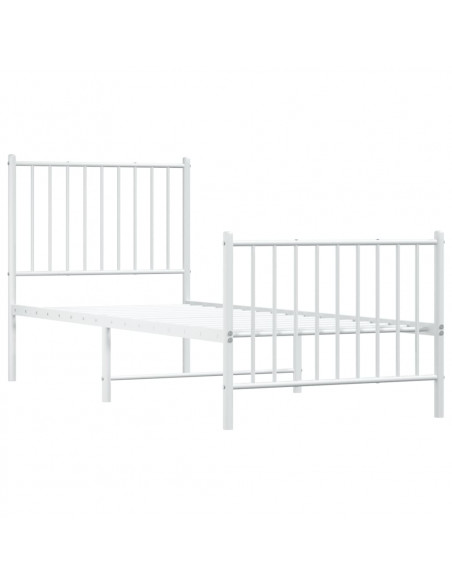 Giroletto con Testiera e Pediera Metallo Bianco 75x190 cm