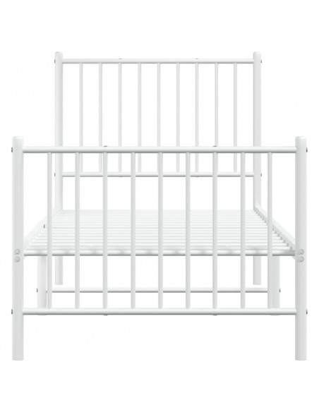 Giroletto con Testiera e Pediera Metallo Bianco 75x190 cm