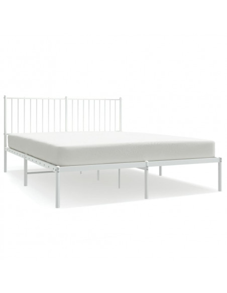 Giroletto con Testiera Metallo Bianco 150x200 cm