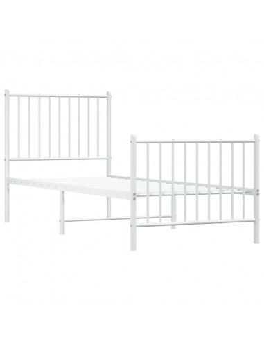 Giroletto con Testiera e Pediera Metallo Bianco 80x200 cm