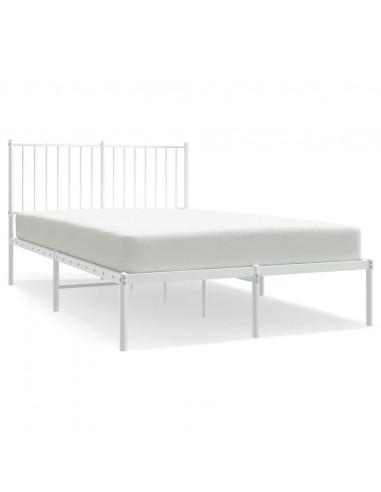 Giroletto con Testiera in Metallo Bianco 120x200 cm