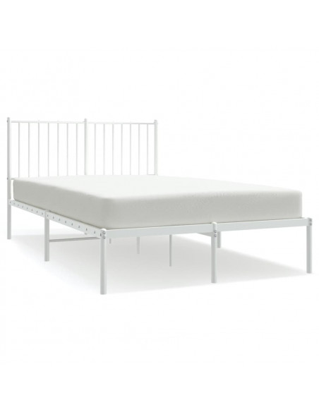 Giroletto con Testiera in Metallo Bianco 120x200 cm