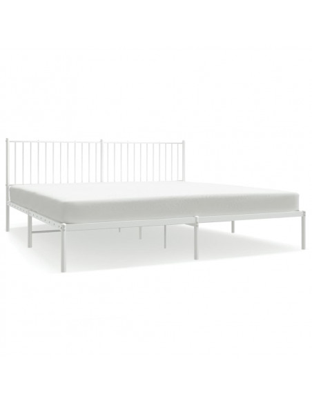 Giroletto con Testiera Metallo Bianco 200x200 cm