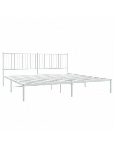 Giroletto con Testiera Metallo Bianco 200x200 cm