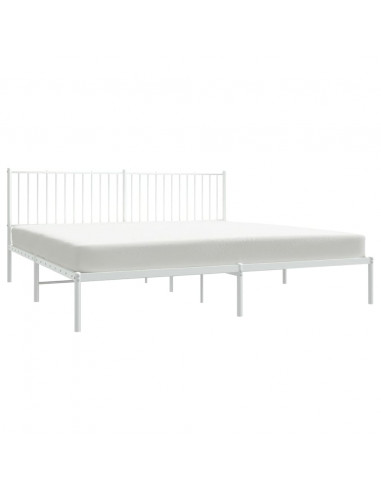 Giroletto con Testiera Metallo Bianco 200x200 cm