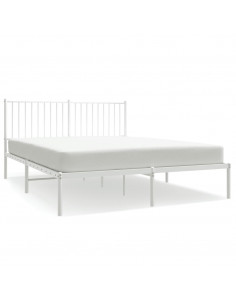 Giroletto con Testiera Metallo Bianco 160x200 cm 2